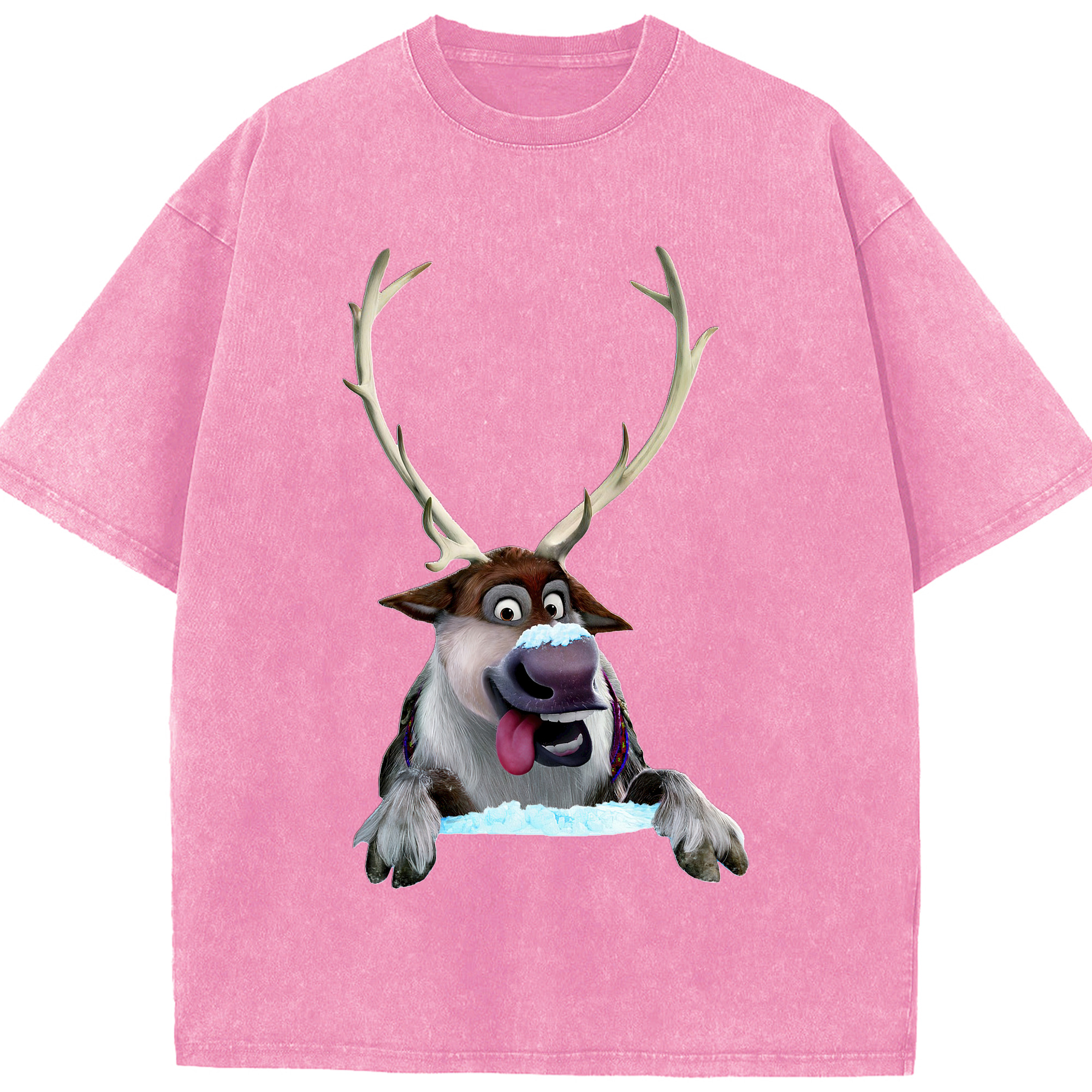 （画像用） アナと雪の女王 アンナ エルサ Frozen Anna Elsa 綿100% ヴィンテージ風 半袖Tシャツ（フロントプリント）